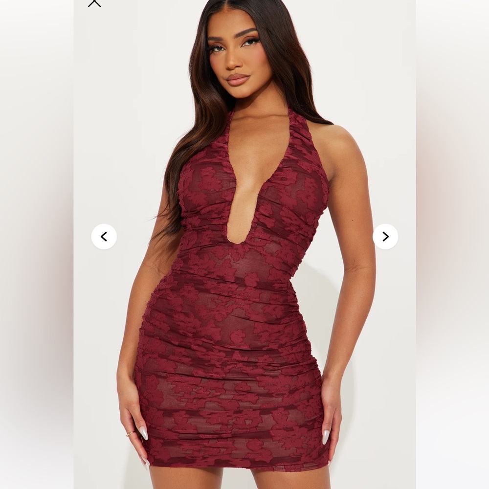 Elegant Burgundy Lace Dress